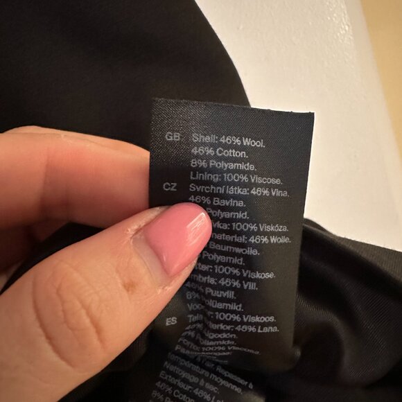 Cos Brooch Detail Wool Blend Mini Skirt in Black - Size 6 - Picture 7 of 8